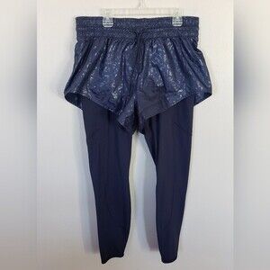 Athleta Women's Navy Blue Rainier 2 in 1 Tights Size M